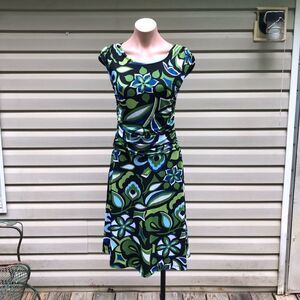 Enfocus Studio Green and Blue Floral Dress